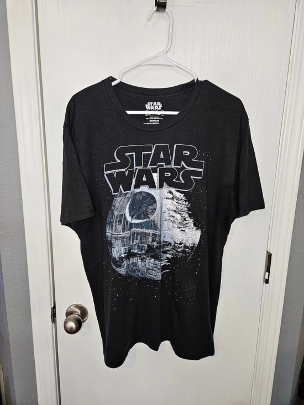 Star Wars Death Star Graphic T-Shirt Black & White Size 2XL